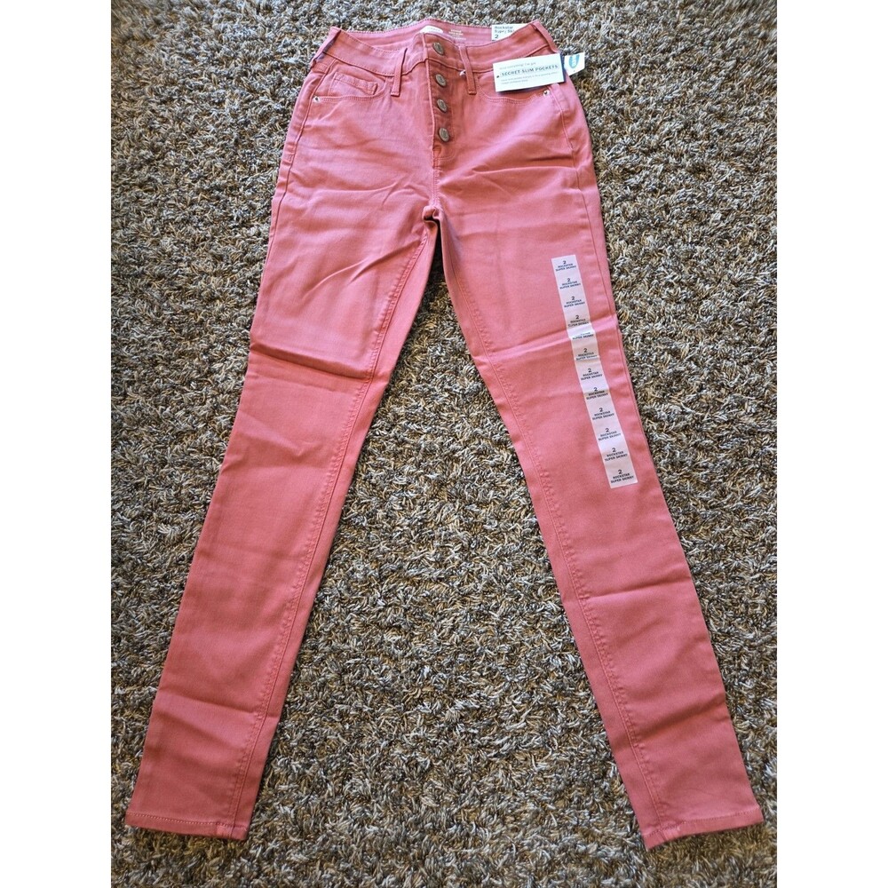 Old Navy High-Rise Rockstar Super Skinny Regular Rusty Pink Jeans Women Size 2